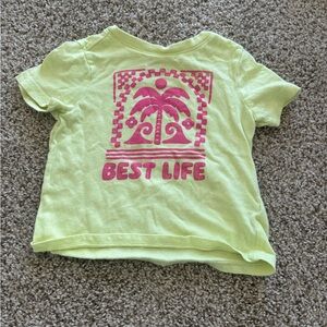 Old Navy Lime Green T-Shirt with Pink Graphic